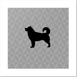 Alaskan Malamute Dog Lover Gift - Scandi Geometric Silhouette Posters and Art